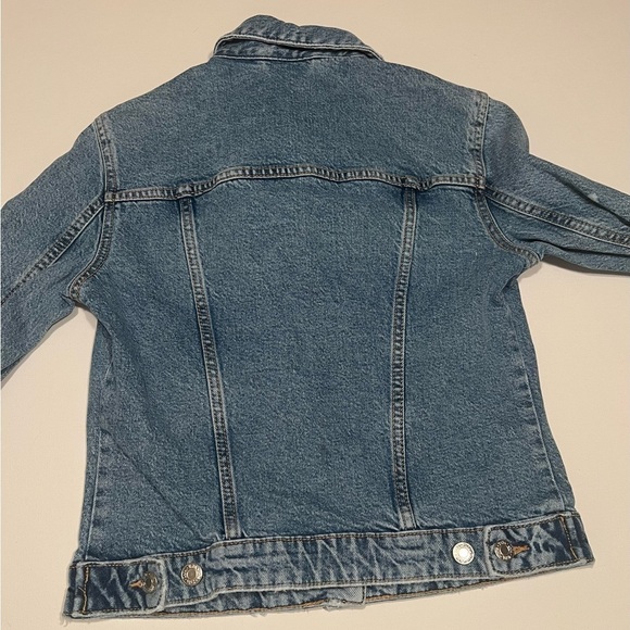 EUC Zara‎ Trucker Jacket Women Size Small Distress Look Denim Blue (B5) - Picture 5 of 6